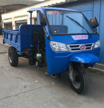 加厚底板建筑工地三轮车半封闭式三马车大马力柴油车