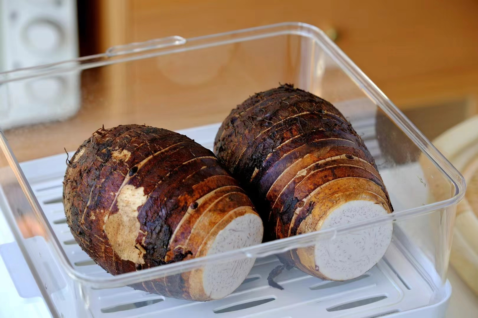 荔浦芋头切开后的内部质地图