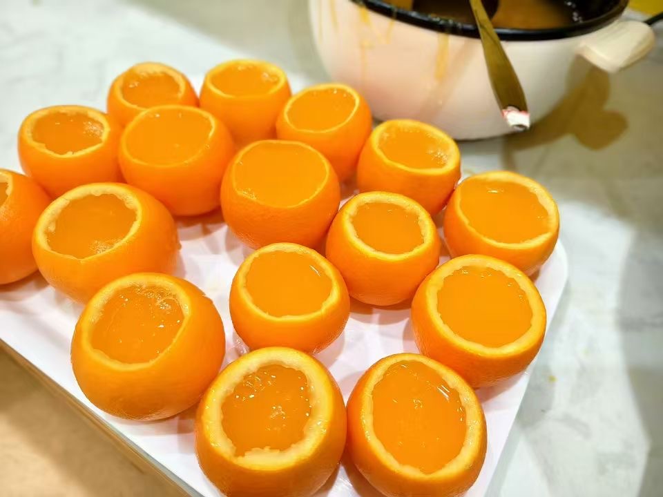 茉莉橙香果冻制作过程图