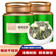 新茶茉莉花茶飘雪茶叶浓香型飘雪散装横县绿茶500g