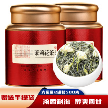 新茶茉莉花茶叶浓香型茉莉花飘雪散装横县花茶绿茶500g