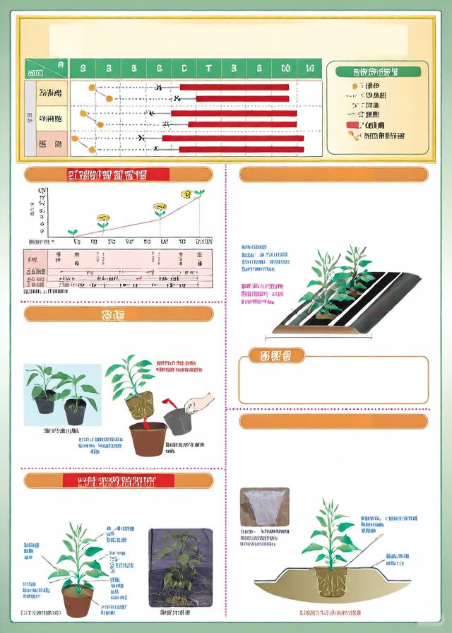 展示辣椒种子经过晒种、温汤浸种、纱布包覆催芽三个阶段的操作流程,背景为实验室工作台,配有温度计、烧杯、恒温培养箱等设备 种子处理过程示意图