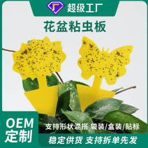 黄板双面强力粘虫板物理粘虫家用诱虫果园茶山插杆蓟马果蝇诱
