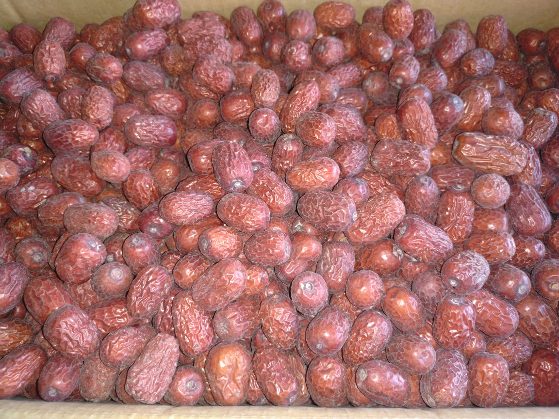 展示新鲜老姜、干红枣、桂圆肉和黑糖块的食材组合 老姜红枣桂圆黑糖食材图