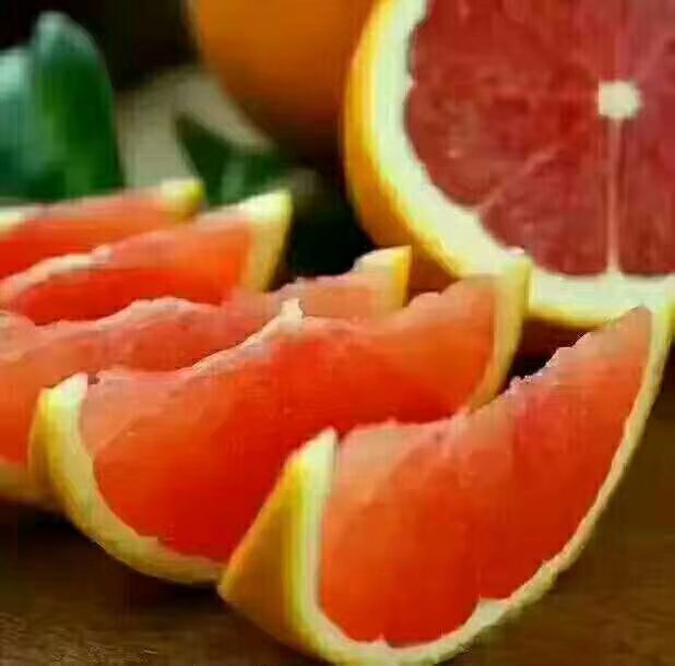 红心脐橙果肉特写图