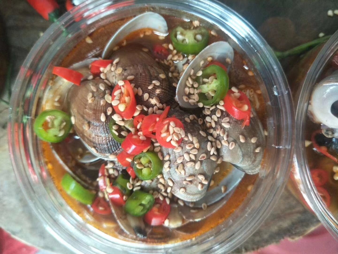 蛤蜊汤的特写