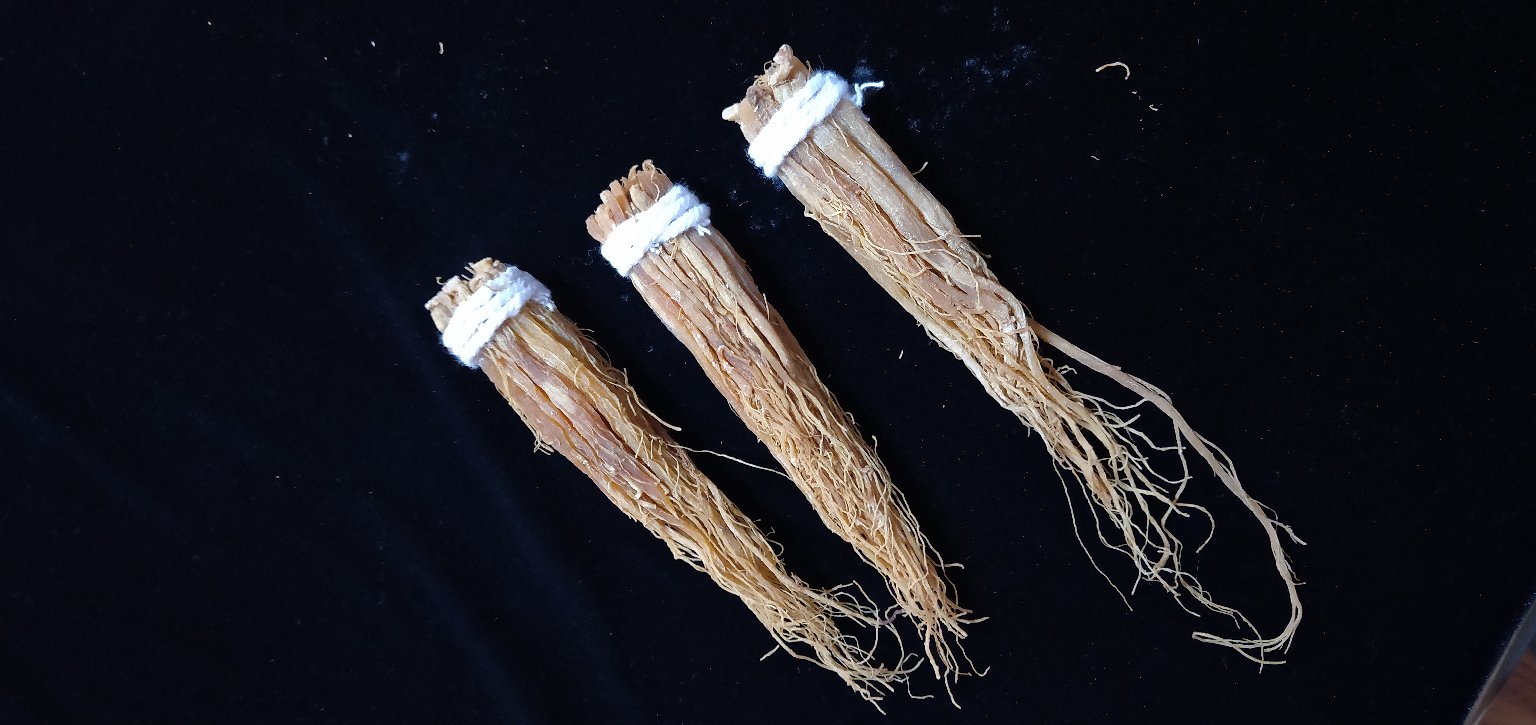 红参液与红参片并列摆放,旁边附有成分标签与使用说明 红参产品选购对比图