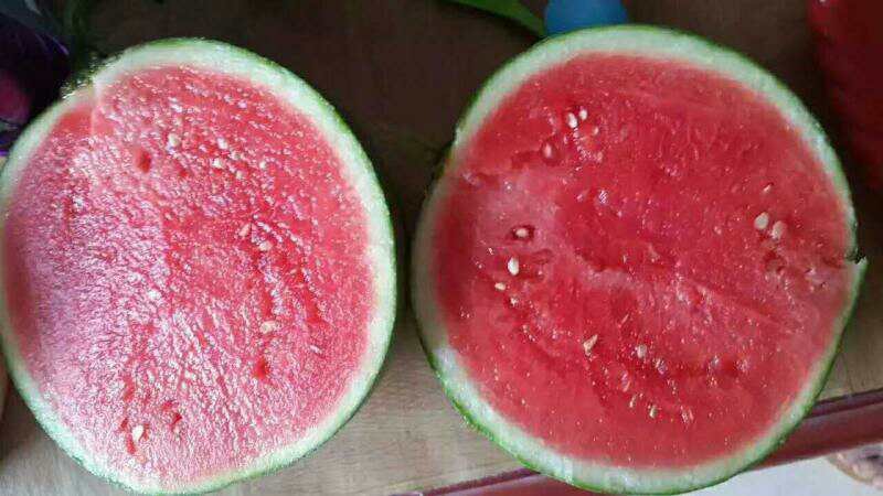 黑美人西瓜切开果肉展示