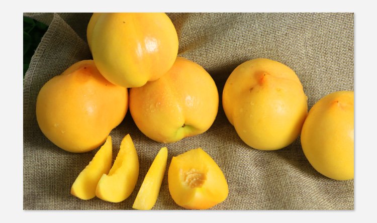 黄油桃切面展示果肉颜色与质地