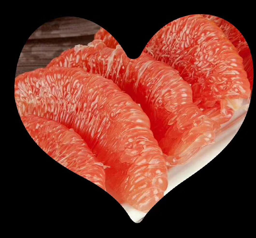 成熟的琯溪蜜柚切开特写