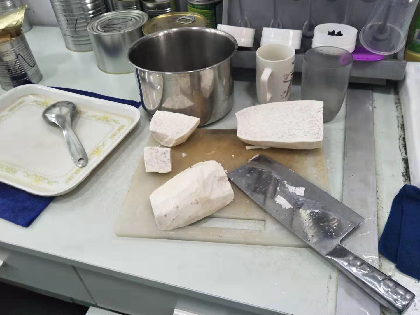 手工制作芋泥过程