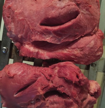 [猪头肉批发]五香带筋前波猪肉,纯干精修,8-9成熟,无冰价格22.