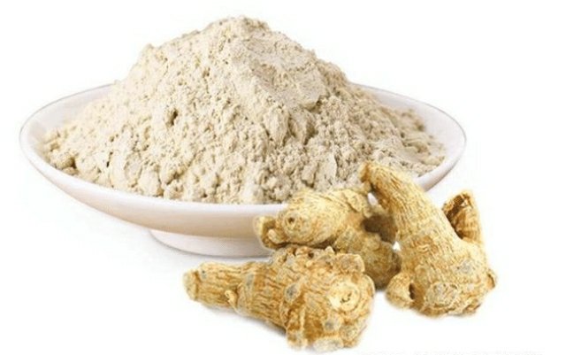 三七粉成品展示,呈现细腻粉末状,色泽为淡黄色 三七粉展示图