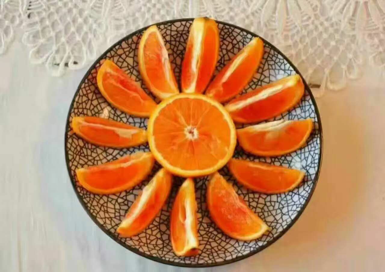 多肉血橙礼盒与鲜榨果汁展示