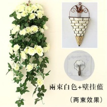 仿真玫瑰花壁挂花客厅装饰花吊篮花卉假花挂壁吊顶装