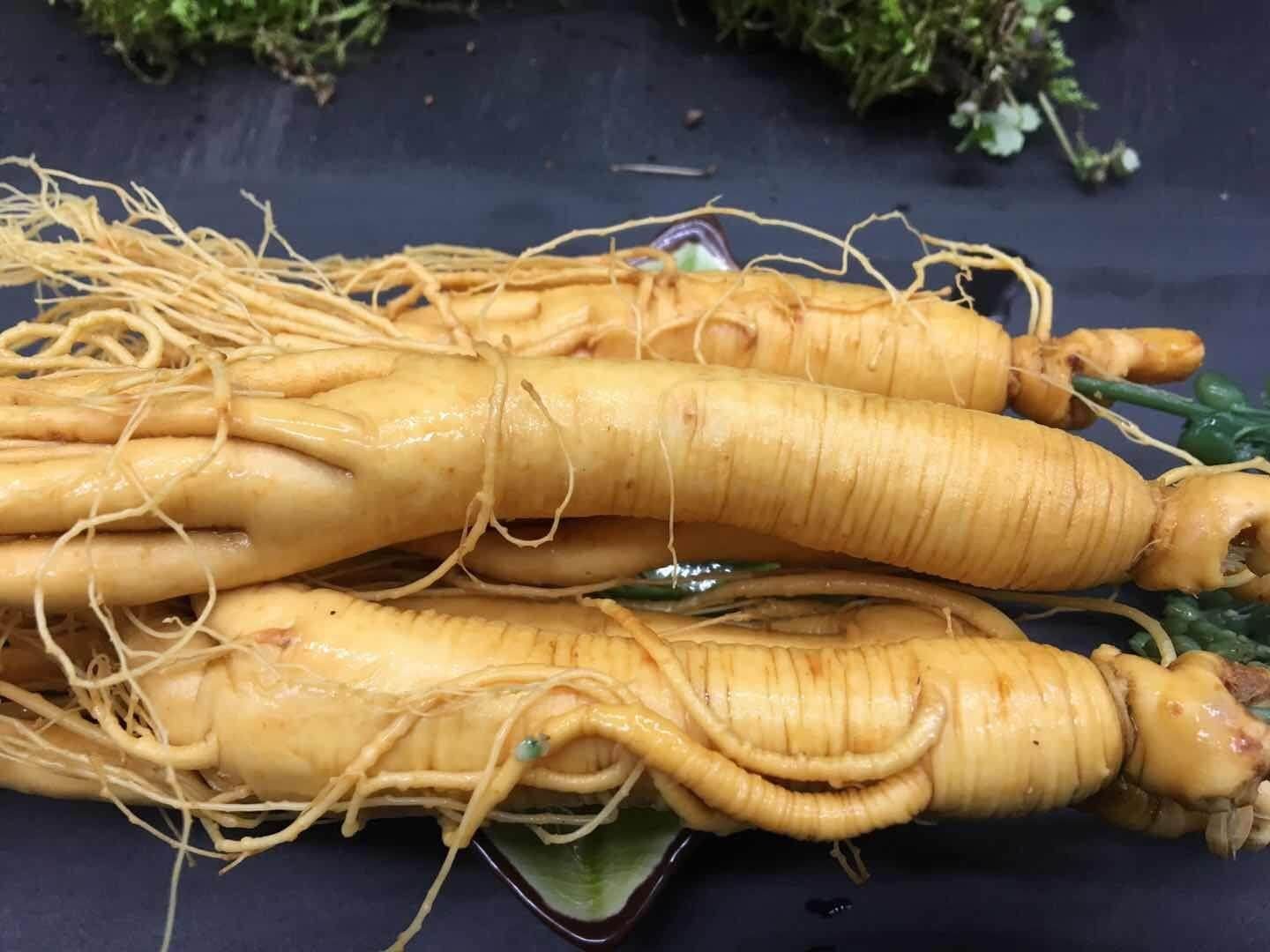 长白山人参保鲜参特写