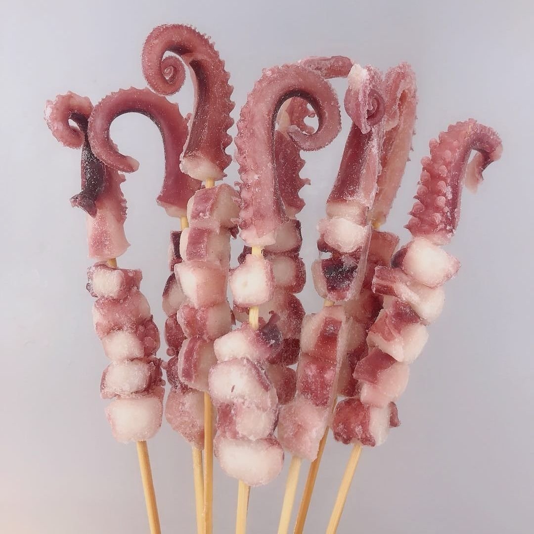 [章鱼批发]烧烤龙珠串 章鱼串 八爪鱼串 冷冻章鱼足串 凤舞串 铁板