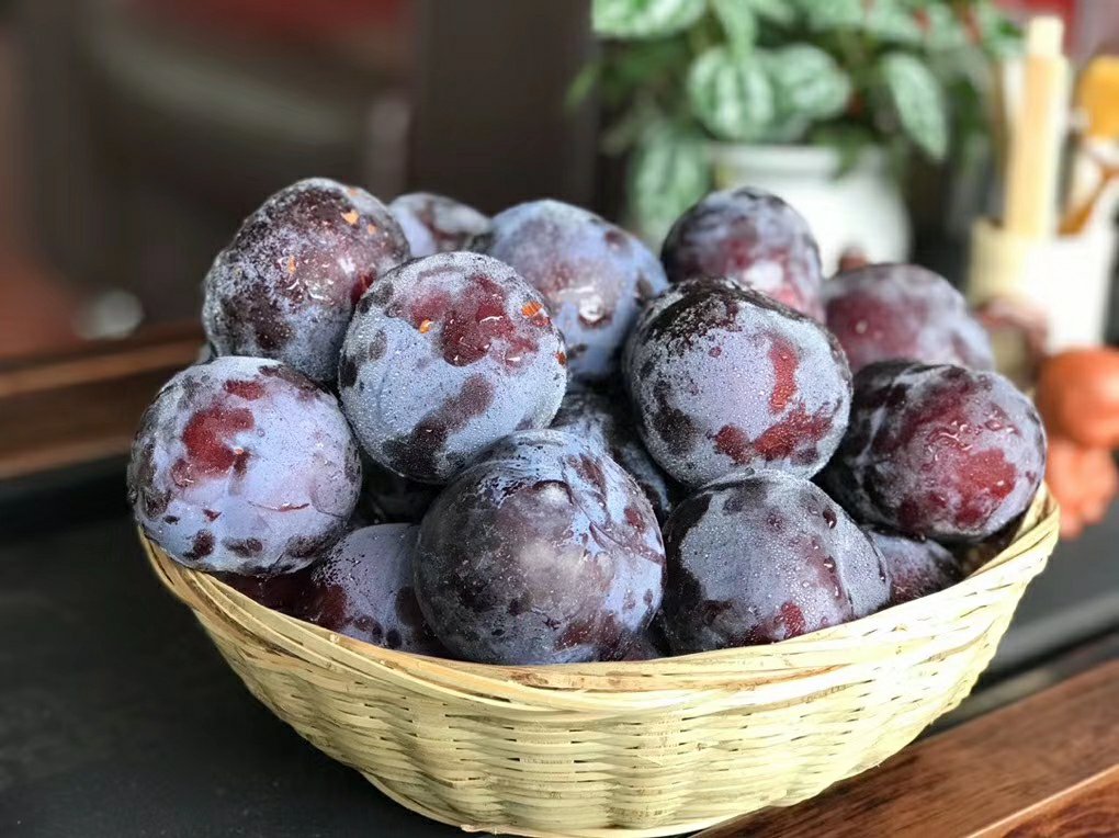 新鲜黑布林果篮展示图