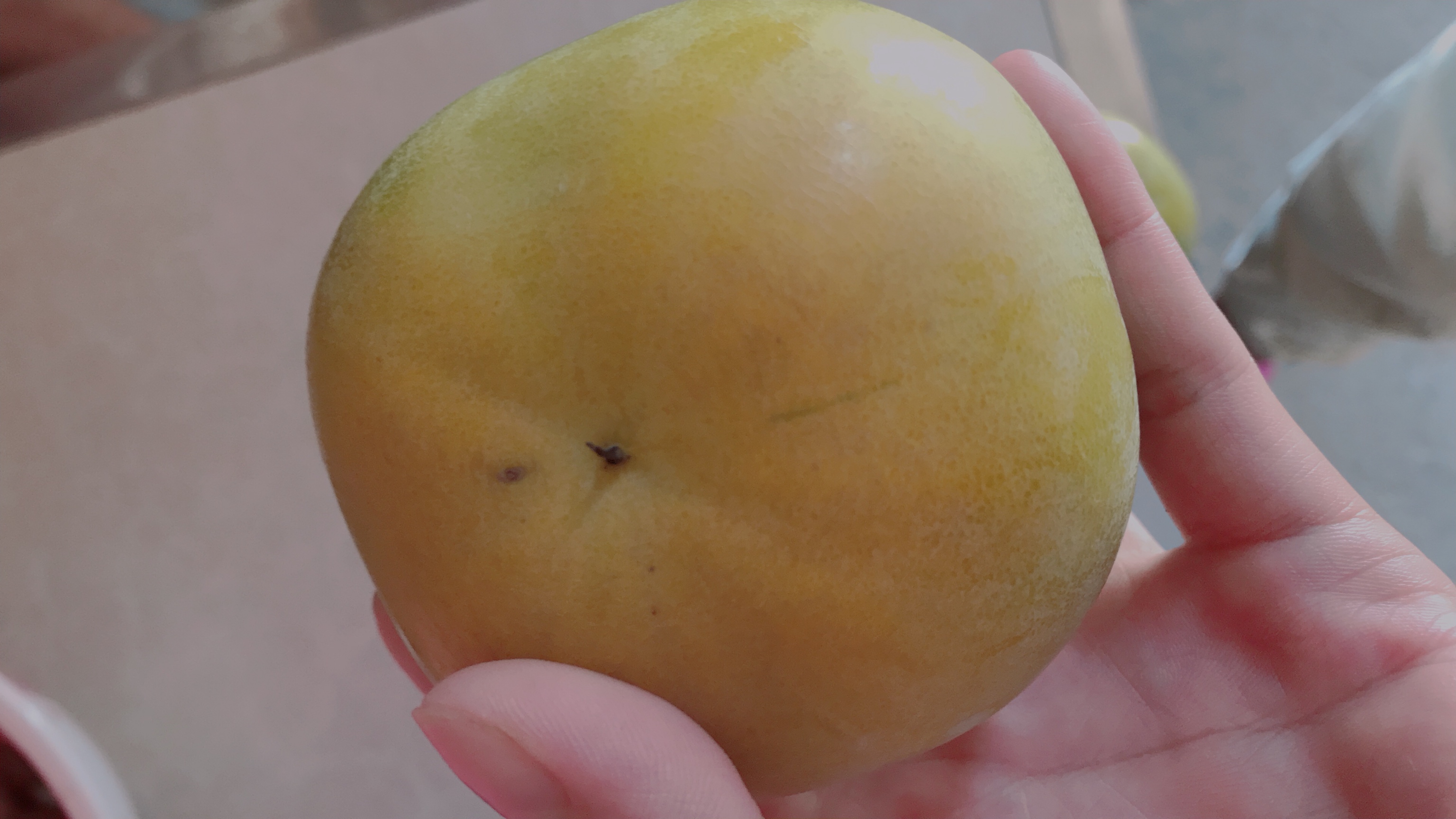 成熟黄柿子特写