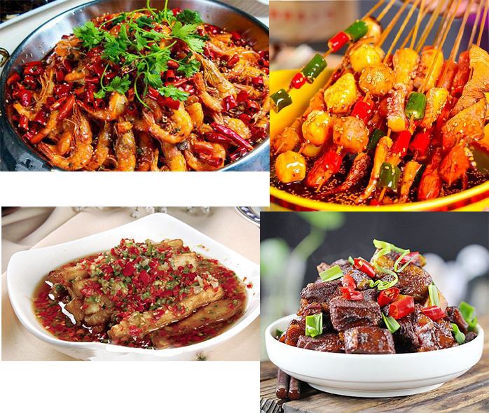一道经典的川味回锅肉 dish,锅边摆放几粒完整的干三樱椒和切段的红鲜椒,菜肴色泽红亮,油脂适中,旁边配有生菜和蒜苗,展示三樱椒在实际烹饪中的应用情境 三樱椒作为调味料出现在中式菜肴中