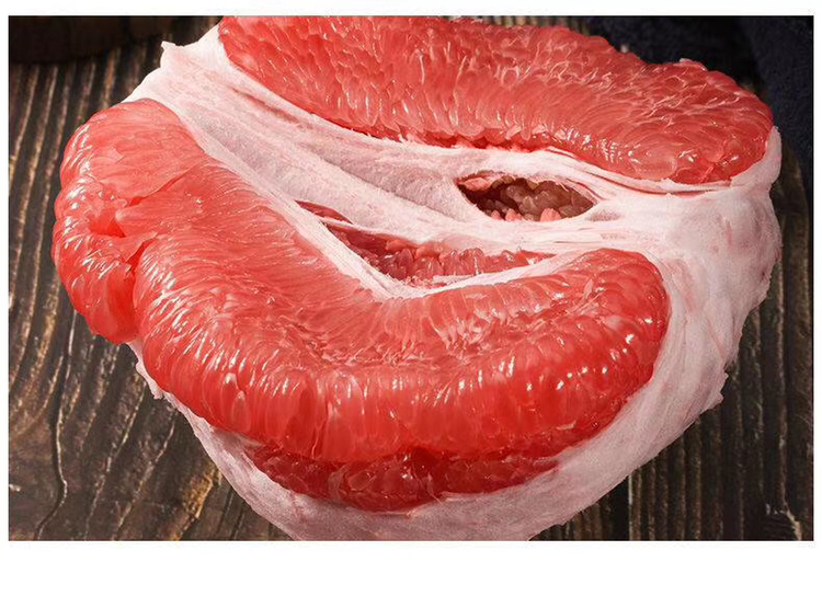 琯溪蜜柚切开展示果肉细节图