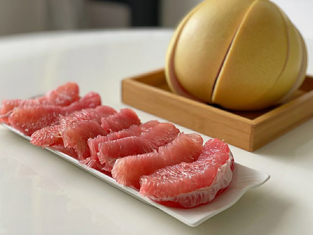 三红柚切开特写