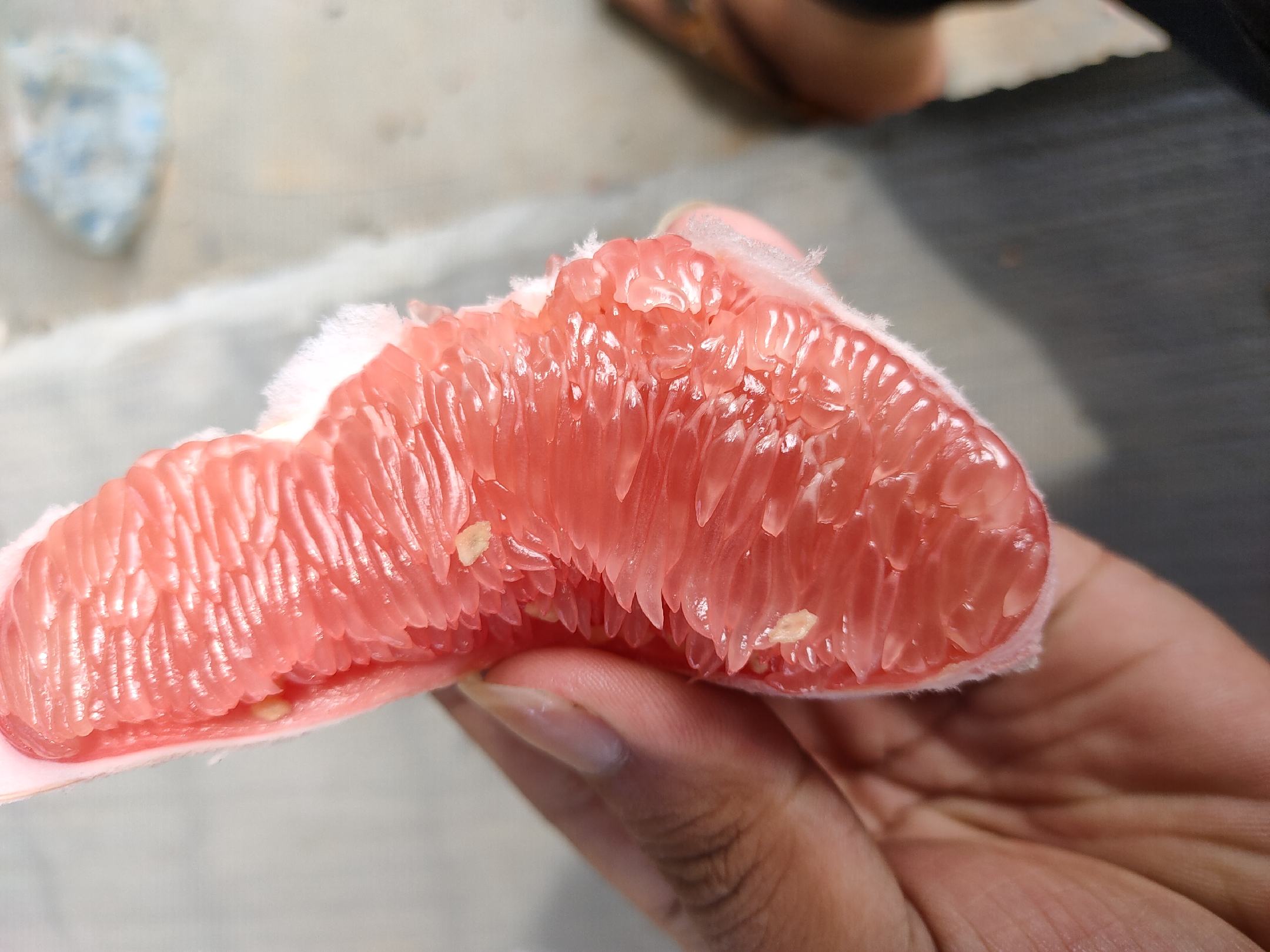 琯溪蜜柚剖面特写