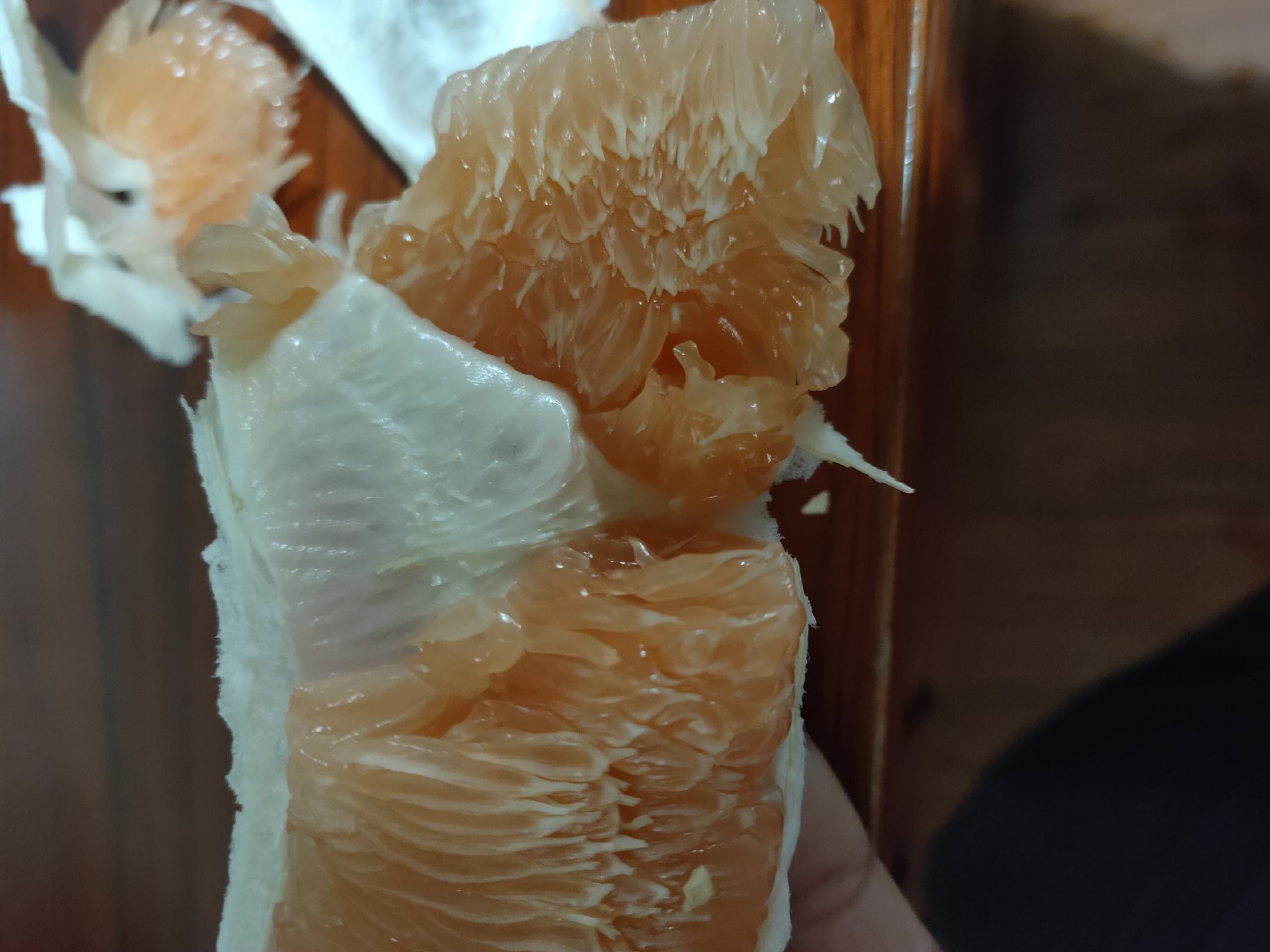 琯溪蜜柚切面特写与果肉质地对比