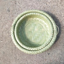 手工竹编制品收纳筐竹篮点心托盘农家圆簸箕馒头竹筐水果盘鸟