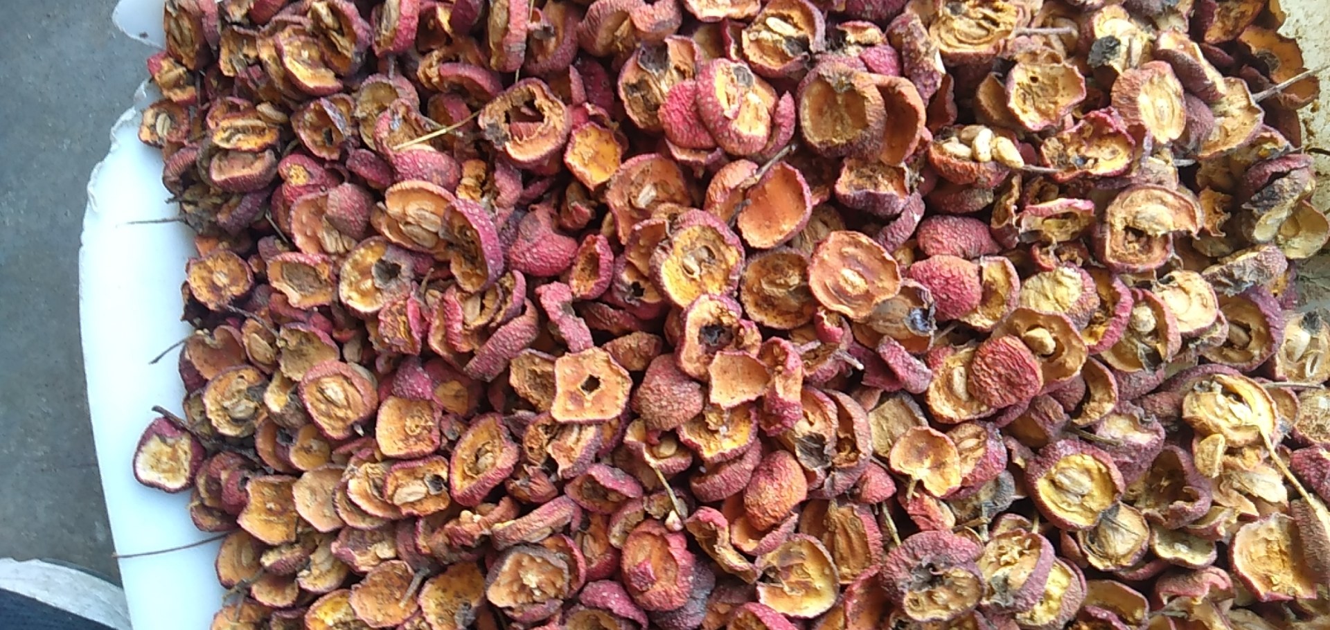 图中展示煮软后的山楂,果肉柔软,轻轻一挤即可去除果核 山楂煮软后轻松去核