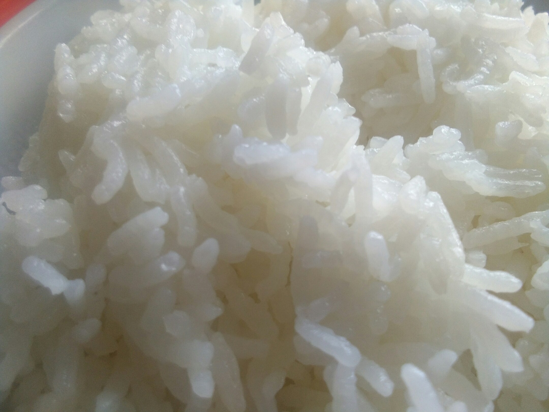 一碗热气腾腾的艳河长粒香米饭,米饭晶莹剔透,粒粒分明,散发出淡淡米香 煮熟的艳河长粒香米饭