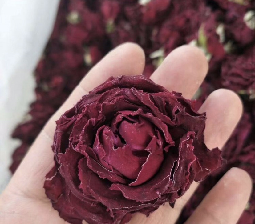 图中展示一块玫红色的布料样本,颜色浓郁,略带紫调,呈现出成熟优雅的视觉感受 玫红实物图