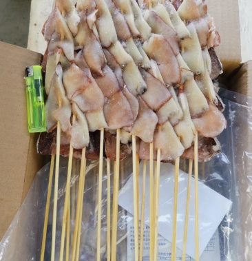 鱿鱼串,鱿鱼耳串,地摊夜市