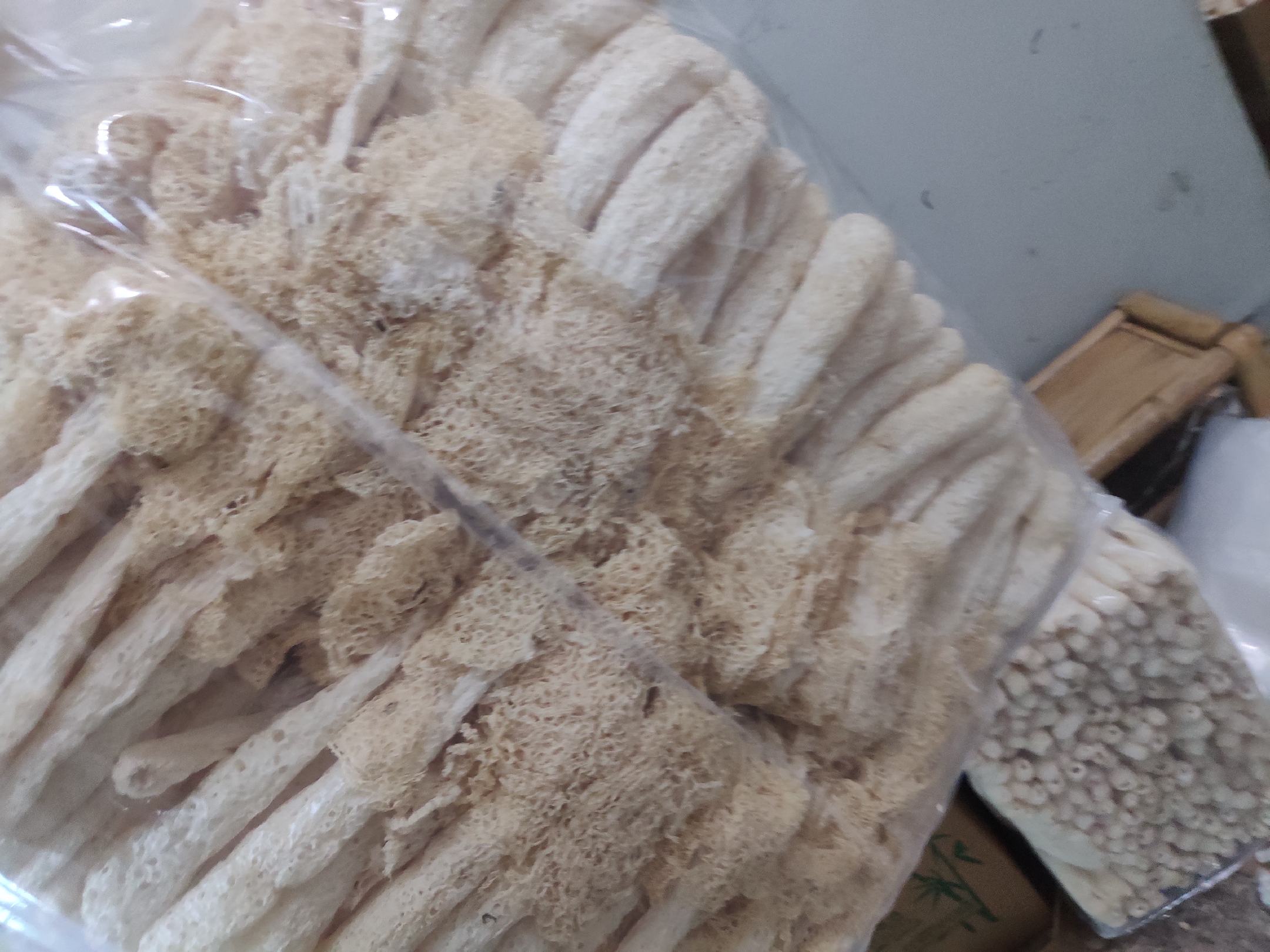 长裙竹荪干品与鲜品对比展示图