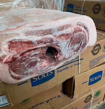墨西哥67厂进口冻猪肉六分体中段短箱子的