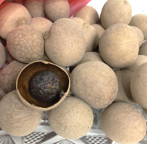 桂圆干果与新鲜龙眼对比图