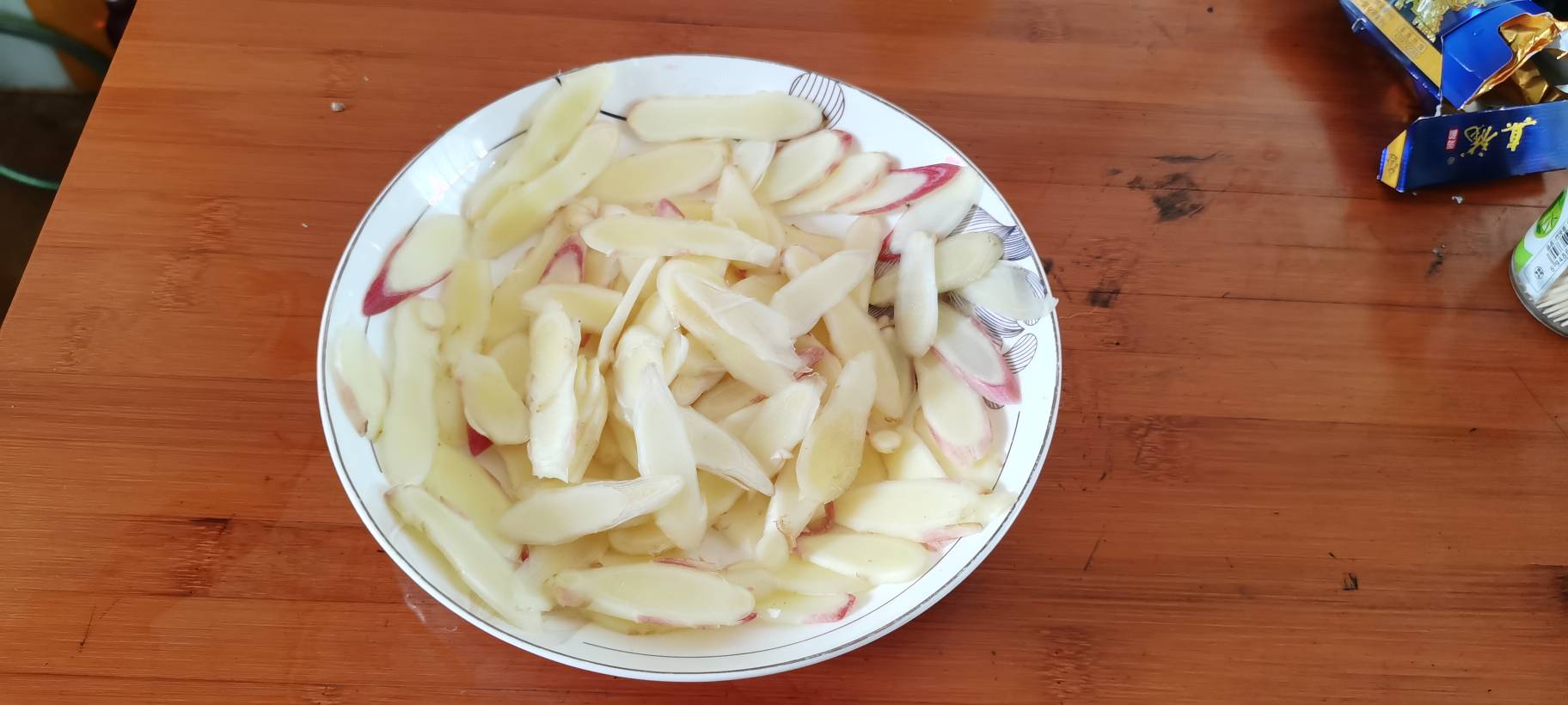 火烤子姜加白糖成品图