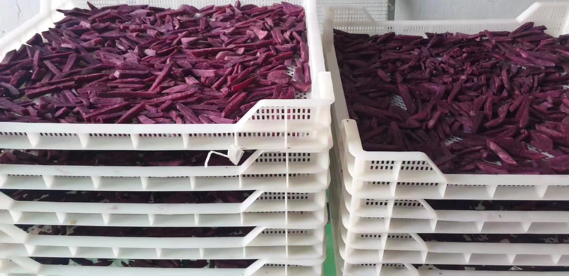 紫薯粉研磨与过筛场景