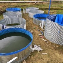 陆地圆桶镀锌板帆布池，种植养殖镀锌板蓄水池，