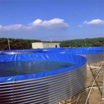 大型镀锌板帆布池种植养殖蓄水池高密度帆布池圆桶镀锌板支架