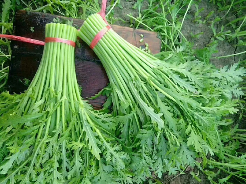 茼蒿炒藕片食材准备