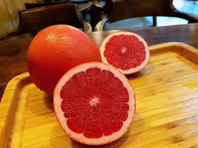 葡萄柚切开特写