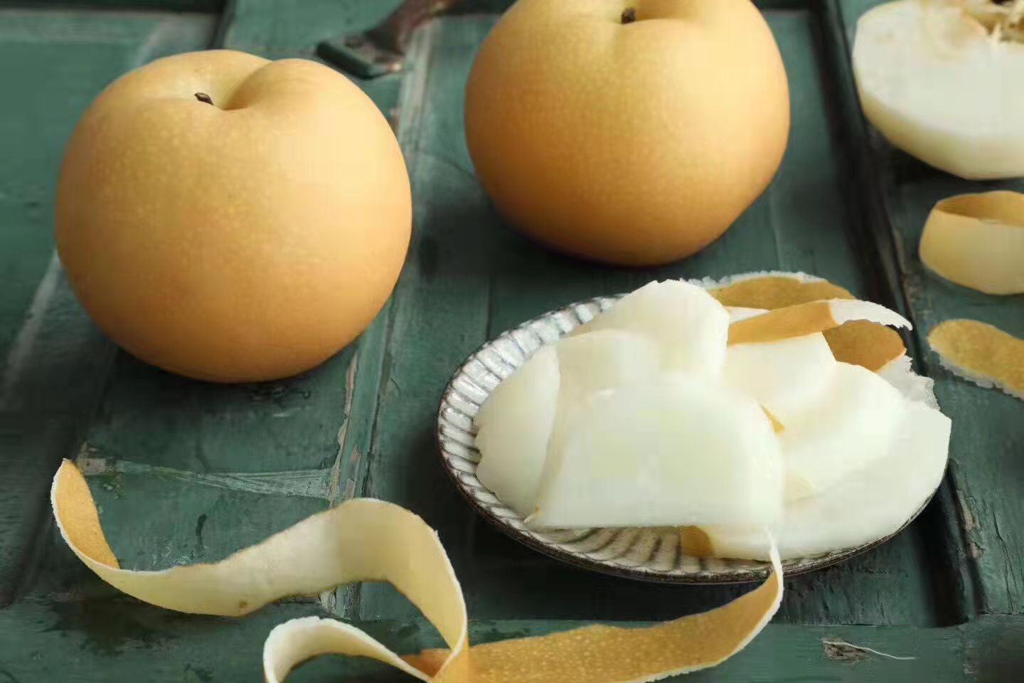 新鲜秋月梨特写