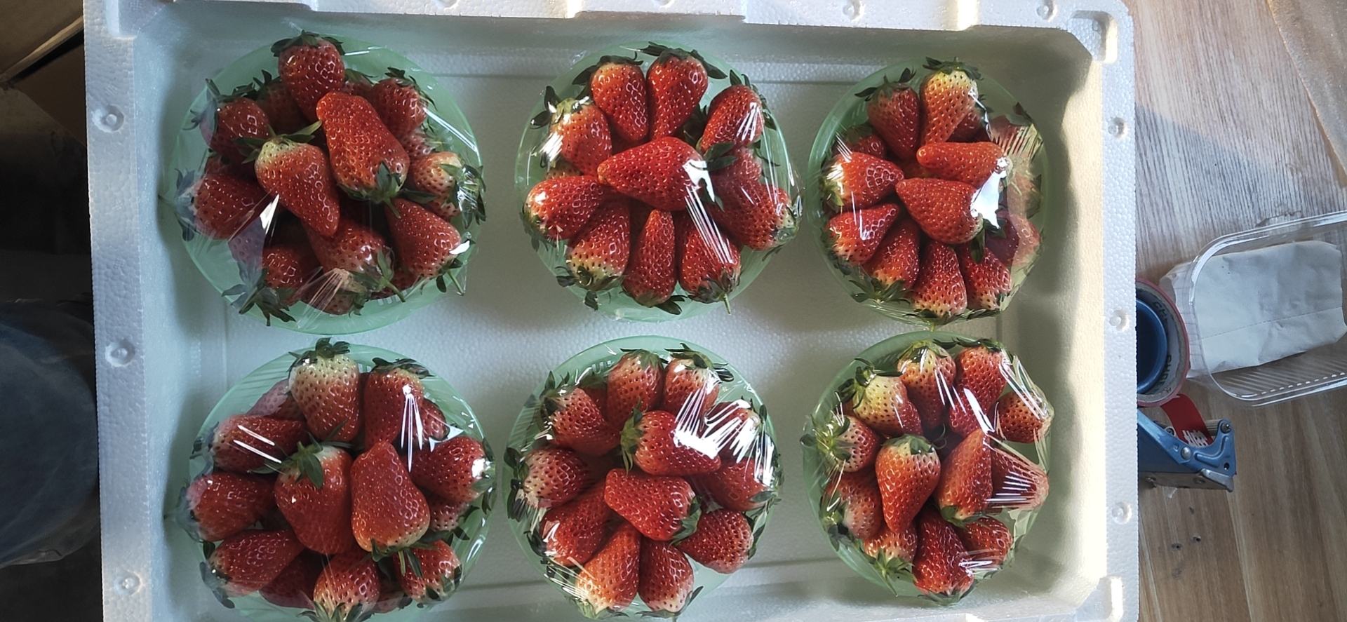 奶油草莓保鲜存放示意图