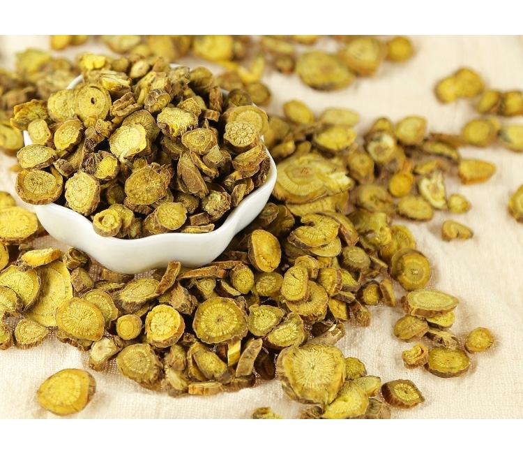 优质黄芩饮片特写照片