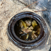河源客家老姜艾根黑豆火灸黄酒香味浓