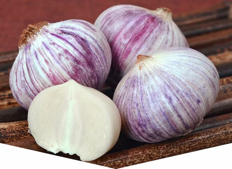 独头蒜切开前后对比图