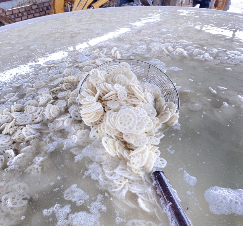 莲藕打浆制作过程