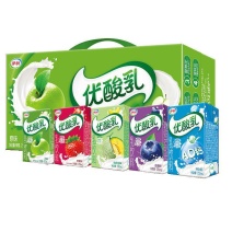 6月产伊利优酸乳原味草莓蓝莓AD钙250ml*24盒牛奶