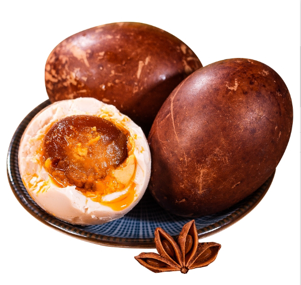 展示制作完成的茶叶蛋成品,色泽红亮,香气扑鼻 茶叶蛋成品图